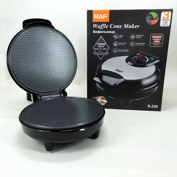 Вафельниця для рельєфних вафель RAF, Вафлі в домашніх умовах, Вафельниця для тонких вафель CE-39