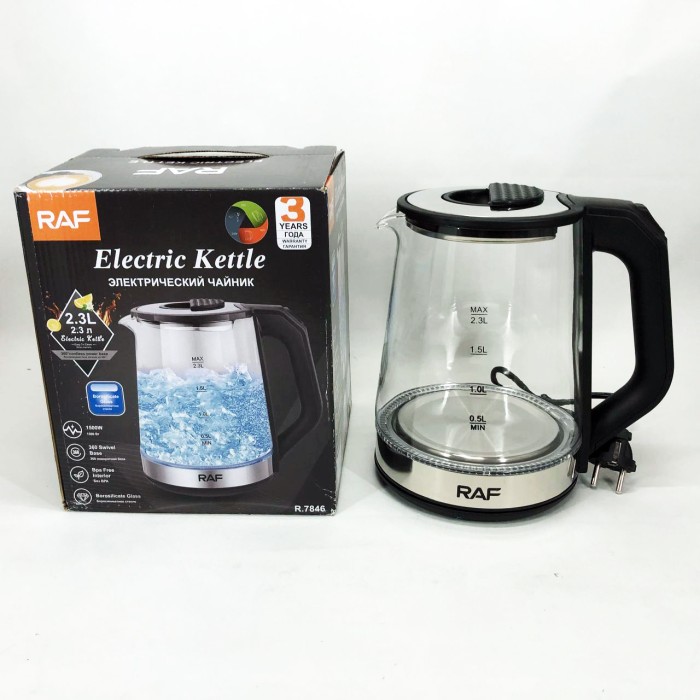 Вишуканий електрочайник RAF R.7846, 2.3 л, 2000 Вт, Чайник дисковий, Вишуканий електрочайник DT-98