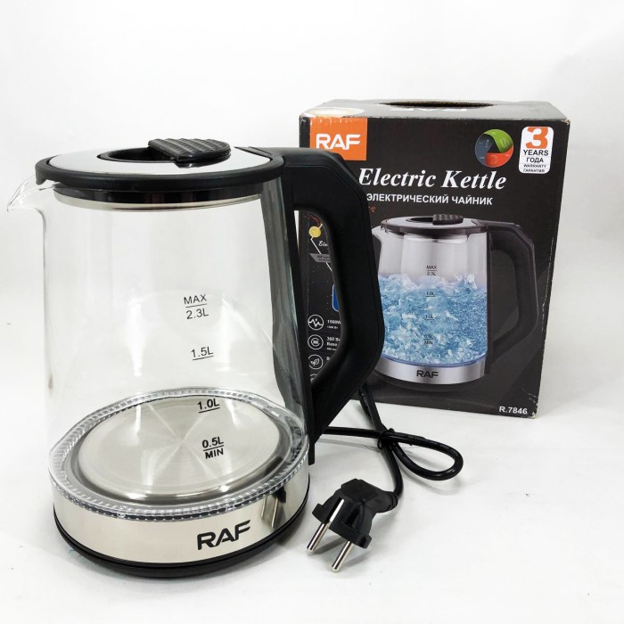 Вишуканий електрочайник RAF R.7846, 2.3 л, 2000 Вт, Чайник дисковий, Вишуканий електрочайник DT-98