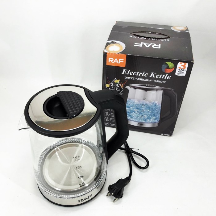 Вишуканий електрочайник RAF R.7846, 2.3 л, 2000 Вт, Чайник дисковий, Вишуканий електрочайник DT-98