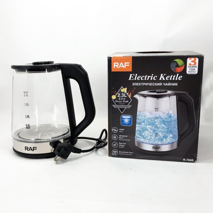 Вишуканий електрочайник RAF R.7846, 2.3 л, 2000 Вт, Чайник дисковий, Вишуканий електрочайник DT-98