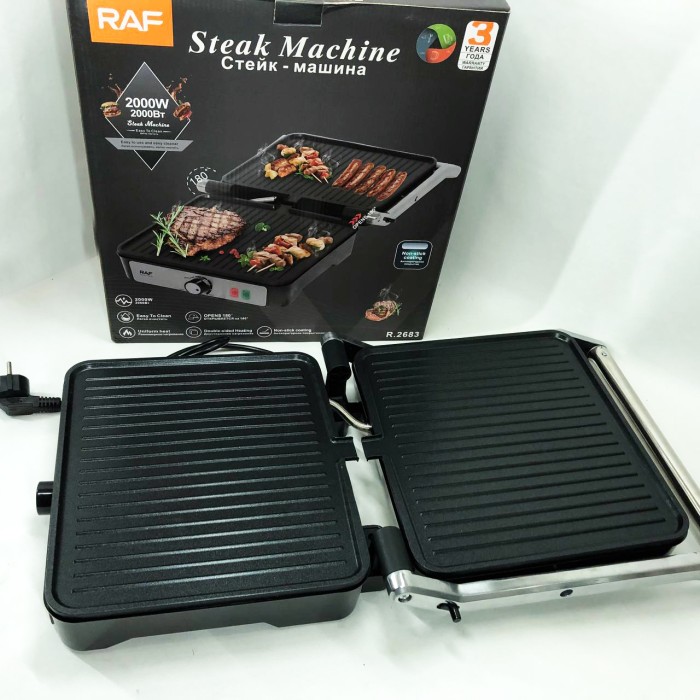 Гриль з електронним управлінням RAF R.2683 2000 Вт, Електричний гриль з піддоном, Мультипекар для м'яса XY-16