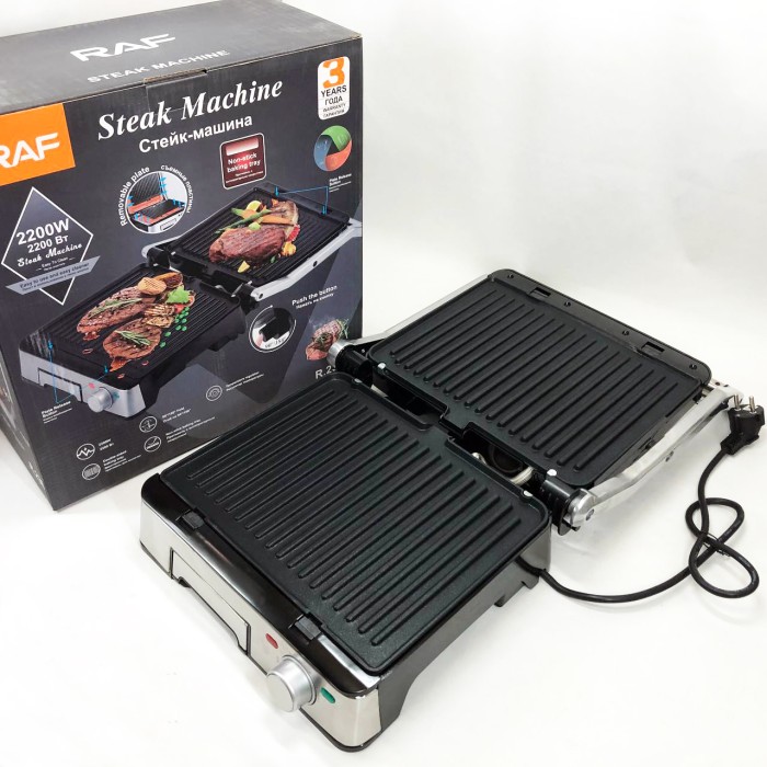 Електричний гриль з функцією барбекю RAF R.238 2200 Вт, Контактний гриль для кафе MC-96