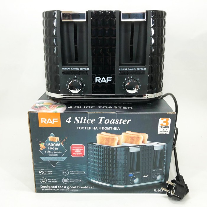 Електро тостер RAF, Тостер зі ступенями підсмажування Горизонтальний на 2 шматочки QM-73