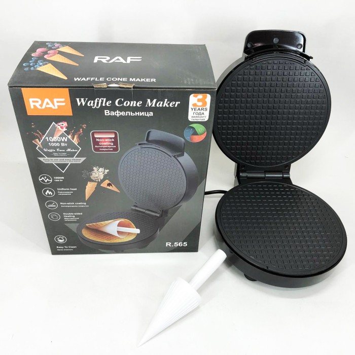 Багатофункціональна вафельниця з антипригарним покриттям RAF R.565 1000 Вт, Якісна побутова вафельниця DX-38