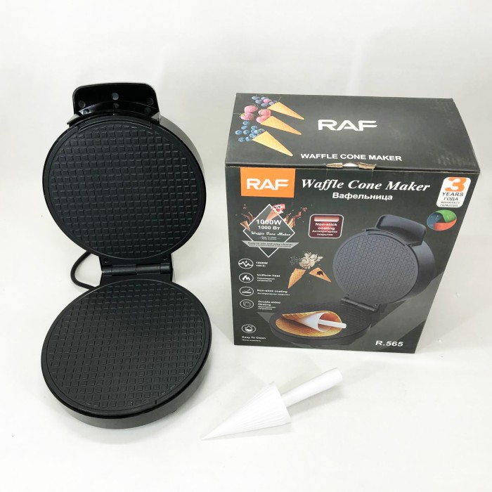 Багатофункціональна вафельниця з антипригарним покриттям RAF R.565 1000 Вт, Якісна побутова вафельниця DX-38
