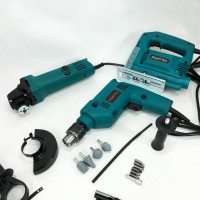Набір електроінструментів 3в1: мережний ударний дриль, болгарка мережева, електричний лобзик потужний PV-27