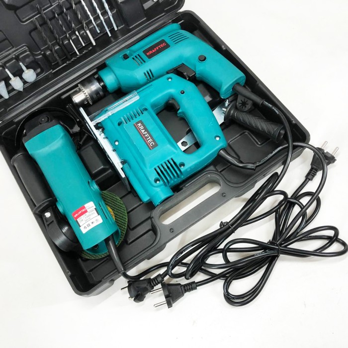 Набір електроінструментів 3в1: мережний ударний дриль, болгарка мережева, електричний лобзик потужний PV-27