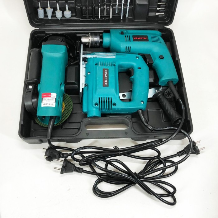 Набір електроінструментів 3в1: мережний ударний дриль, болгарка мережева, електричний лобзик потужний PV-27