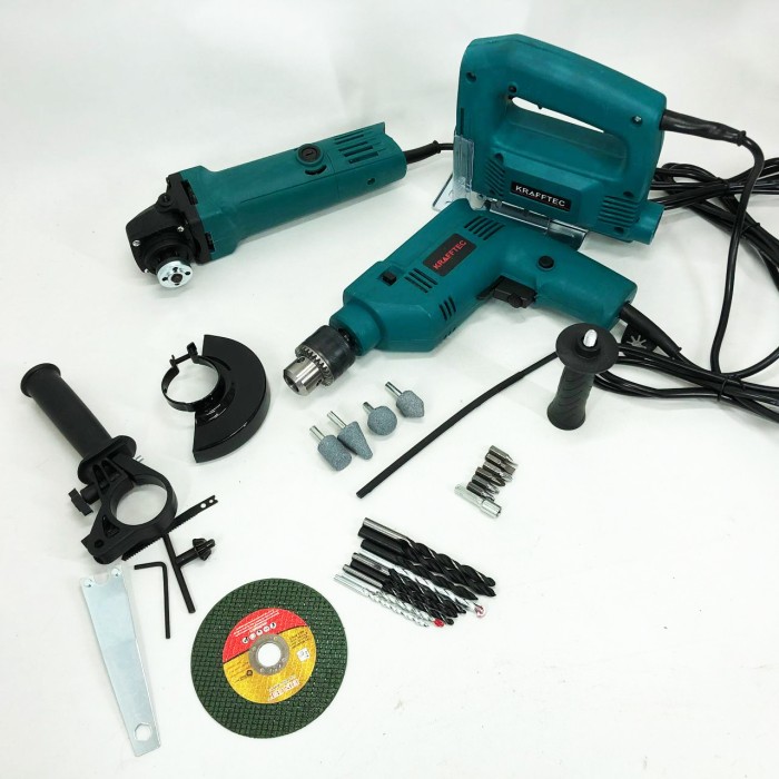 Набір електроінструментів 3в1: мережний ударний дриль, болгарка мережева, електричний лобзик потужний PV-27