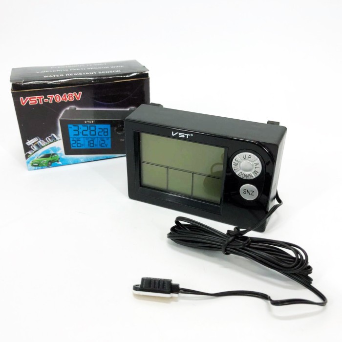 Годинник автомобільний електронні автогодинник VST-7048V для ВАЗ з вольтметром, температурою LN-87