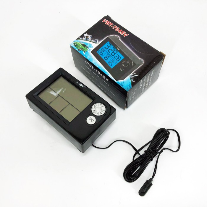 Годинник автомобільний електронні автогодинник VST-7048V для ВАЗ з вольтметром, температурою LN-87