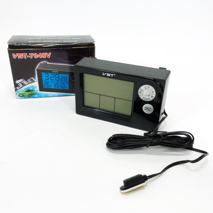 Годинник автомобільний електронні автогодинник VST-7048V для ВАЗ з вольтметром, температурою LN-87
