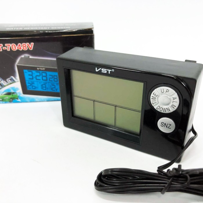 Годинник автомобільний електронні автогодинник VST-7048V для ВАЗ з вольтметром, температурою LN-87