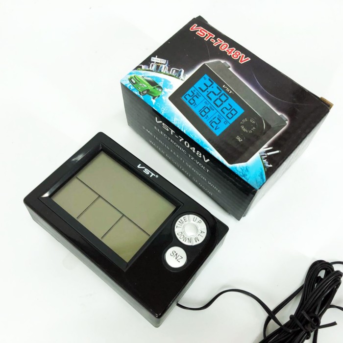 Годинник автомобільний електронні автогодинник VST-7048V для ВАЗ з вольтметром, температурою UX-39