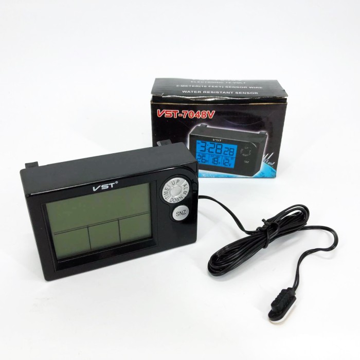 Годинник автомобільний електронні автогодинник VST-7048V для ВАЗ з вольтметром, температурою UX-39
