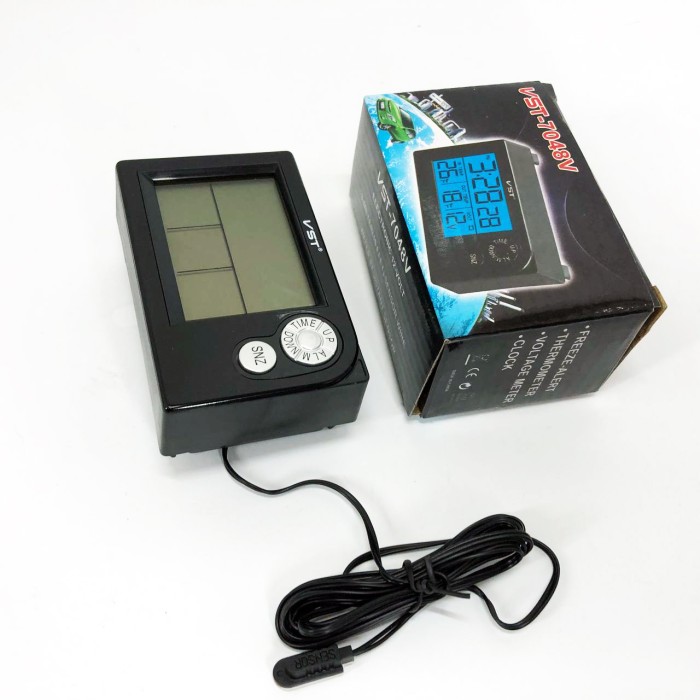 Годинник автомобільний електронні автогодинник VST-7048V для ВАЗ з вольтметром, температурою UX-39