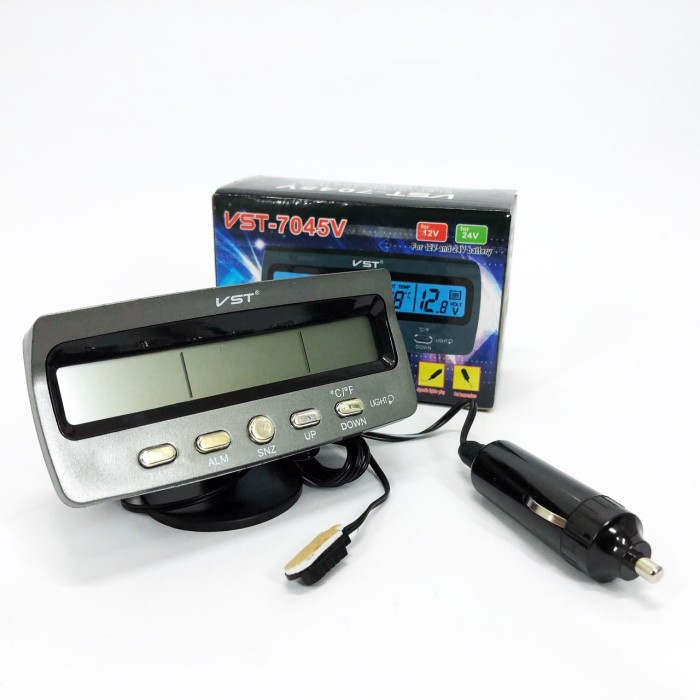 Автомобільний годинник-термометр-вольтметр VST-7045V в прикурювач 12В-24В BZ-49
