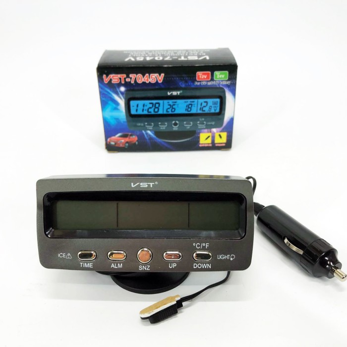 Автомобільний годинник-термометр-вольтметр VST-7045V в прикурювач 12В-24В BZ-49