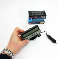 Автомобільний годинник-термометр-вольтметр VST-7045V в прикурювач 12В-24В IU-40