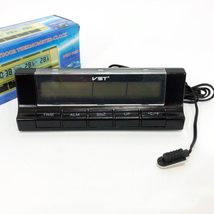 Автогодинник з термометром VST-7037 BP-35