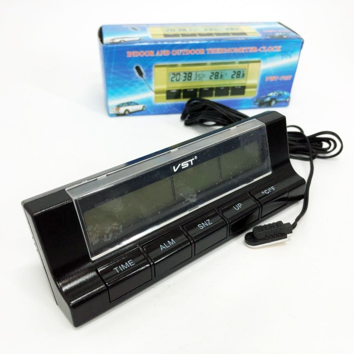 Автогодинник з термометром VST-7037