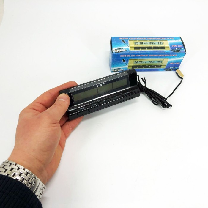 Автогодинник з термометром VST-7037 TZ-90