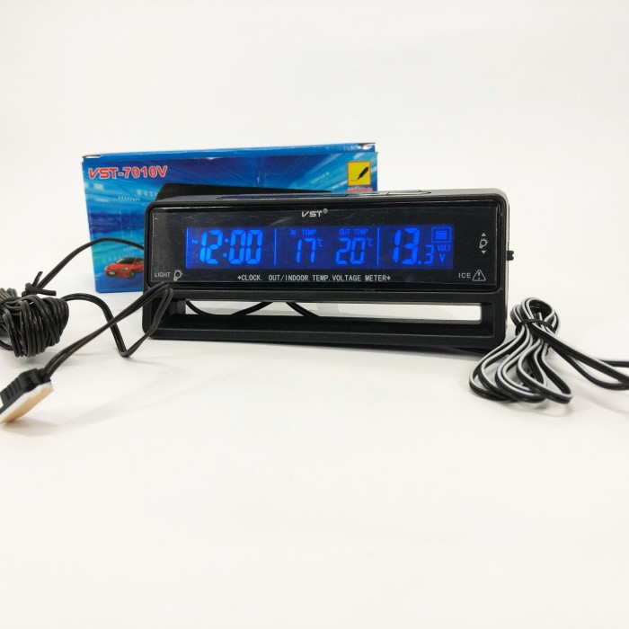 Автомобільний годинник з термометром та вольтметром VST-7010V IF-49