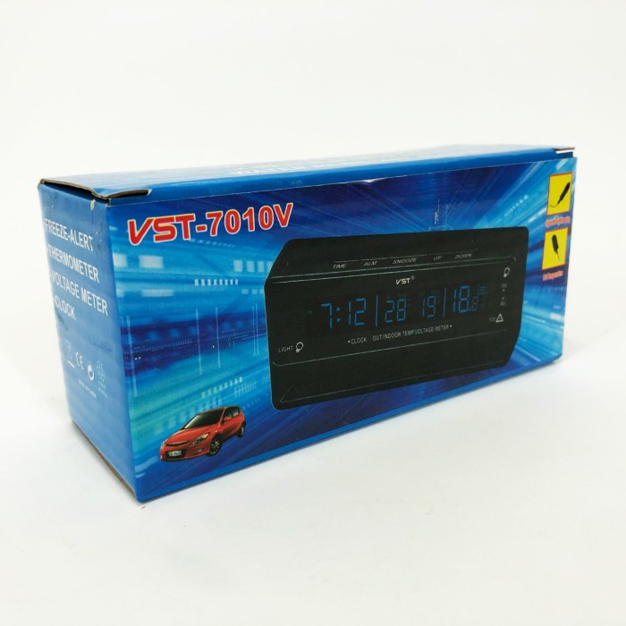 Автомобільний годинник з термометром та вольтметром VST-7010V IF-49