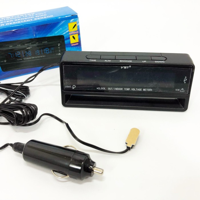 Автомобільний годинник з термометром та вольтметром VST-7010V IF-49