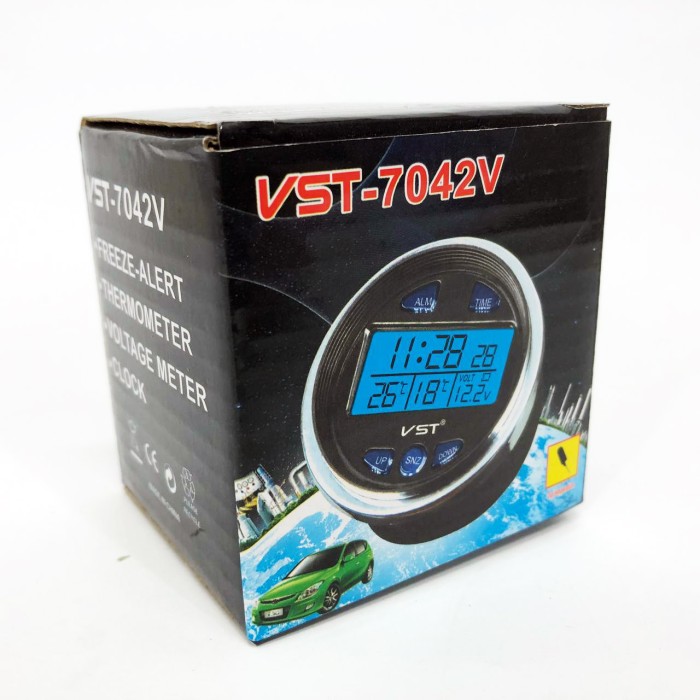 Годинник з термометром VST-7042V з блакитним підсвічуванням AH-80