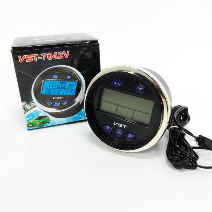Годинник з термометром VST-7042V з DE-865 блакитним підсвічуванням