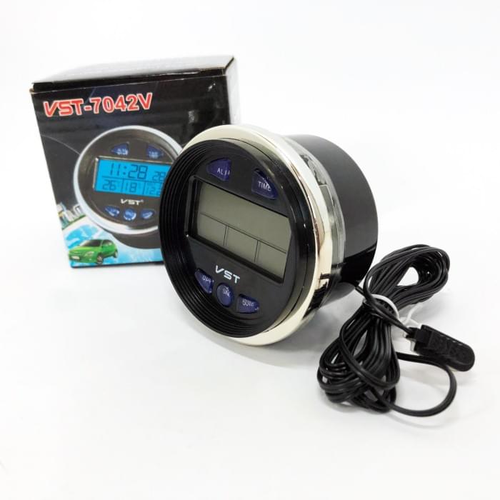 Годинник з термометром VST-7042V з DE-865 блакитним підсвічуванням
