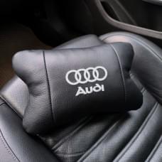 Автомобільна подушка для підголівника Audi – чорна DZ-462 натуральна шкіра