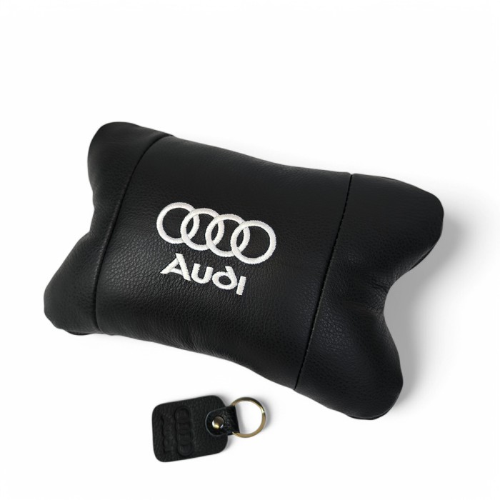 Підголівник-подушка для автомобіля під шию Audi Ауди 1шт, Подушка під шию з логотипом OU-12