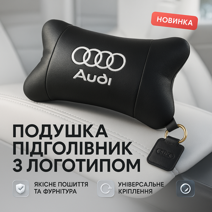 Шийна подушка для зручності в автомобілі Audi Ауди 1шт, Подушки на крісло в авто, Подушки для машини RW-77