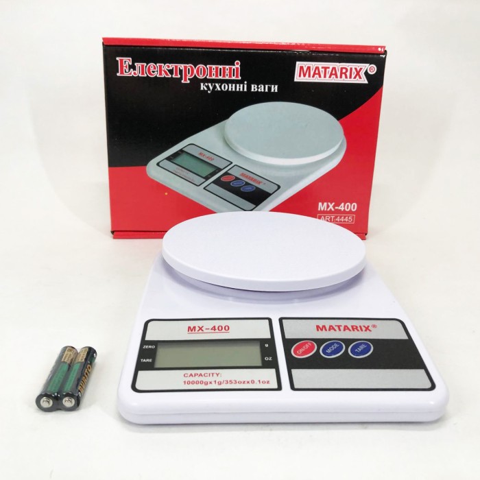 Цифрові ваги для вимірювання інгредієнтів MATARIX MX-400 10 кг, Ваги вага для кухні CW-36