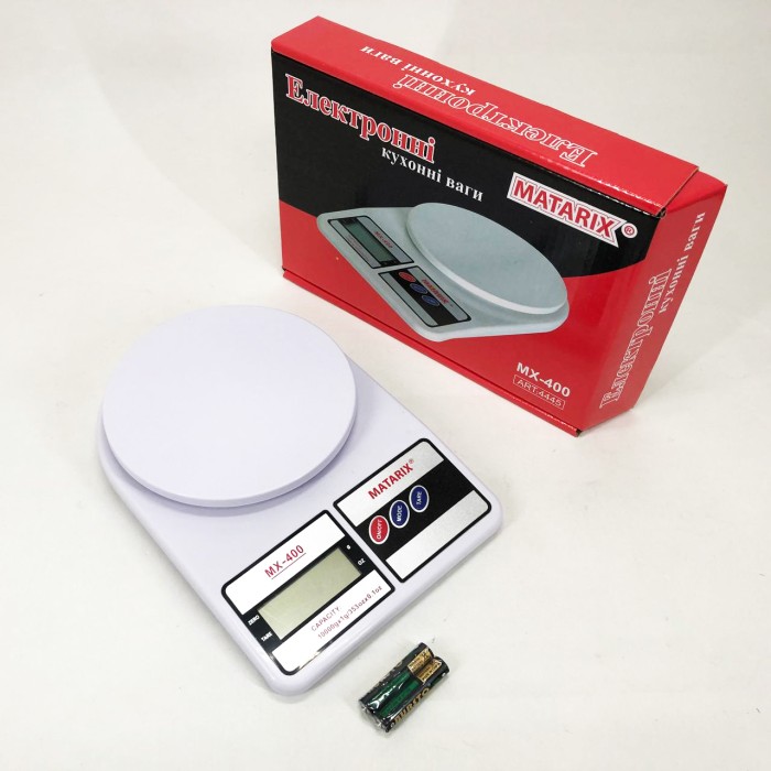 Цифрові ваги для вимірювання інгредієнтів MATARIX MX-400 10 кг, Ваги вага для кухні CW-36