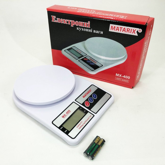Цифрові ваги для вимірювання інгредієнтів MATARIX MX-400 10 кг, Ваги вага для кухні CW-36