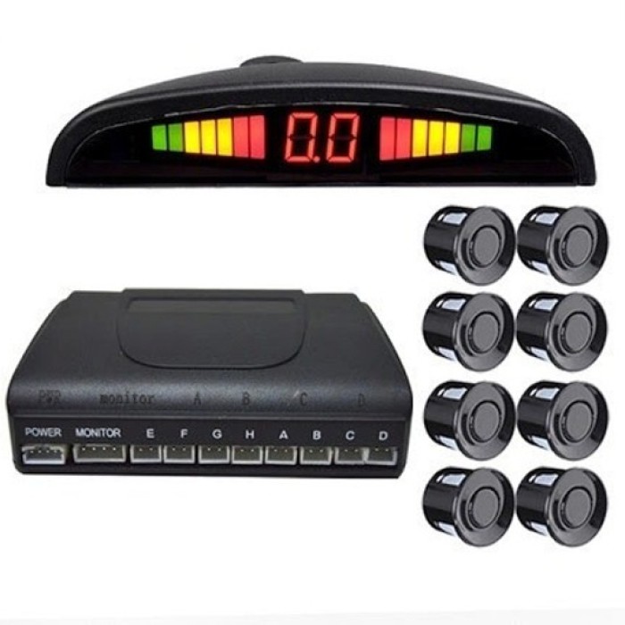 Парктронік (паркувальний радар) Assistant Parking Sensor, 8 чорних датчиків HW-23