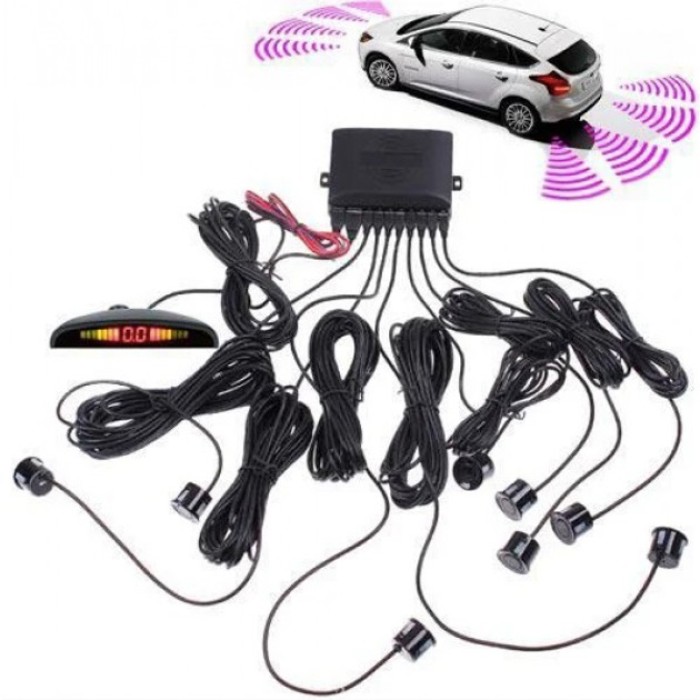 Парктронік (паркувальний радар) Assistant Parking Sensor, 8 чорних датчиків HW-23