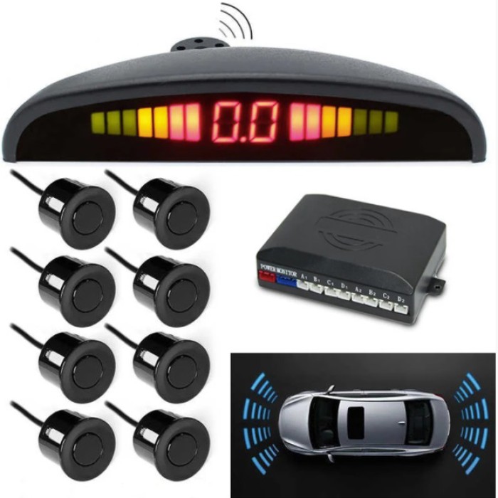 Парктронік (паркувальний радар) Assistant Parking Sensor, 8 чорних датчиків YW-91