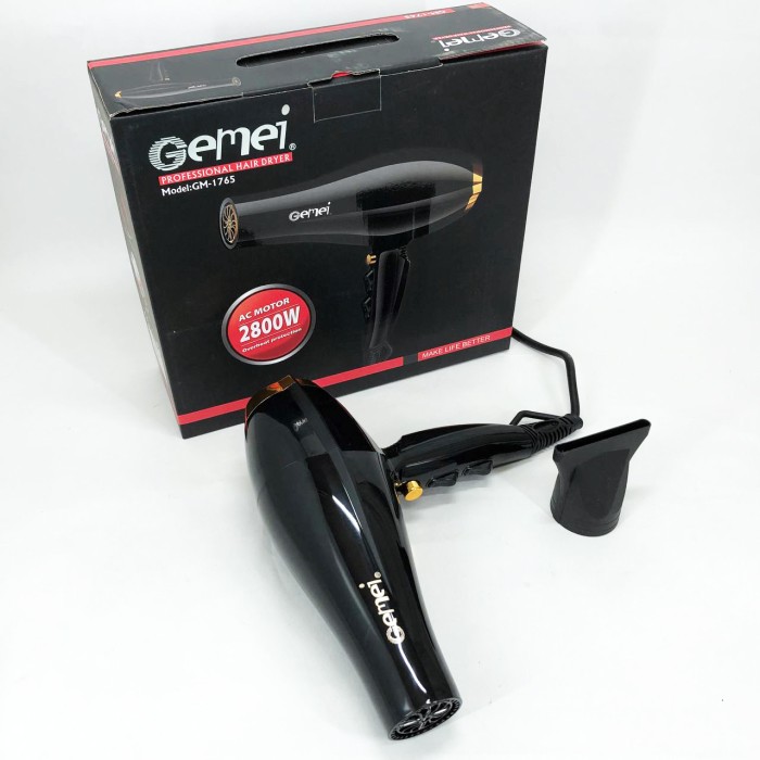 Фен з іонізацією і термозахистом Gemei GM 1765 2800 Вт, Зручний фен для FK-344 укладання волосся