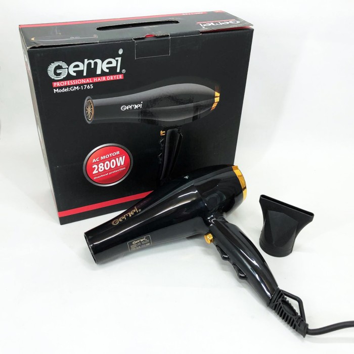 Фен з іонізацією і термозахистом Gemei GM 1765 2800 Вт, Зручний фен для FK-344 укладання волосся