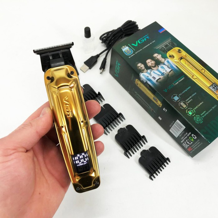 Набір для стрижки з зарядкою VGR V-904, Професійний тример з насадками, Стильна машинка для стрижки OS-74