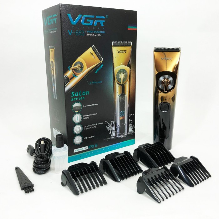 Машинка для стрижки з додатковими насадками VGR V-663, Електрична машинка для стрижки потужна CH-28