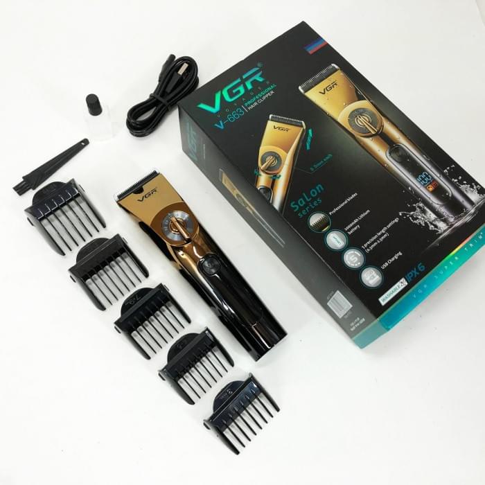 Професійна бездротова машинка для стрижки VGR V-663 тример для волосся, бороди NH-170 та вусів