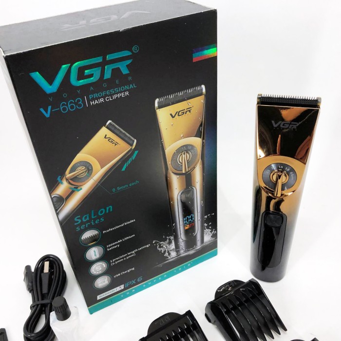 Професійна машинка для стрижки з насадками VGR V-663, Машинка для стрижки акумуляторна з насадками SH-54