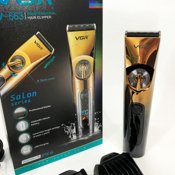 Професійна машинка для стрижки з насадками VGR V-663, Машинка для стрижки акумуляторна з насадками SH-54