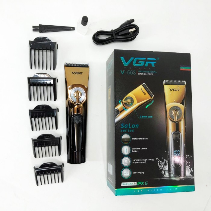 Професійна машинка для стрижки з насадками VGR V-663, Машинка для стрижки акумуляторна з насадками SH-54